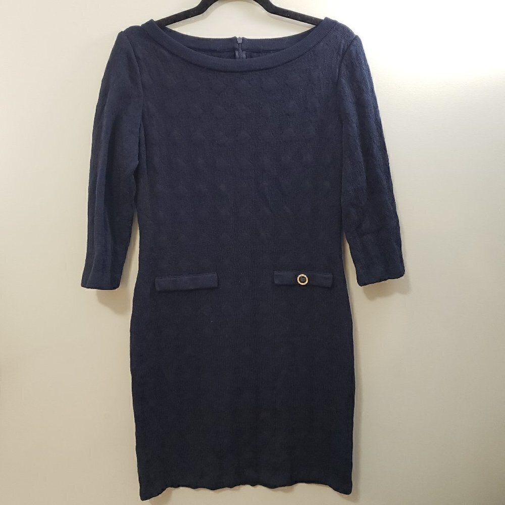 St John Sport * Navy Blue Knit Dress * Sz 6 - Picture 2 of 9